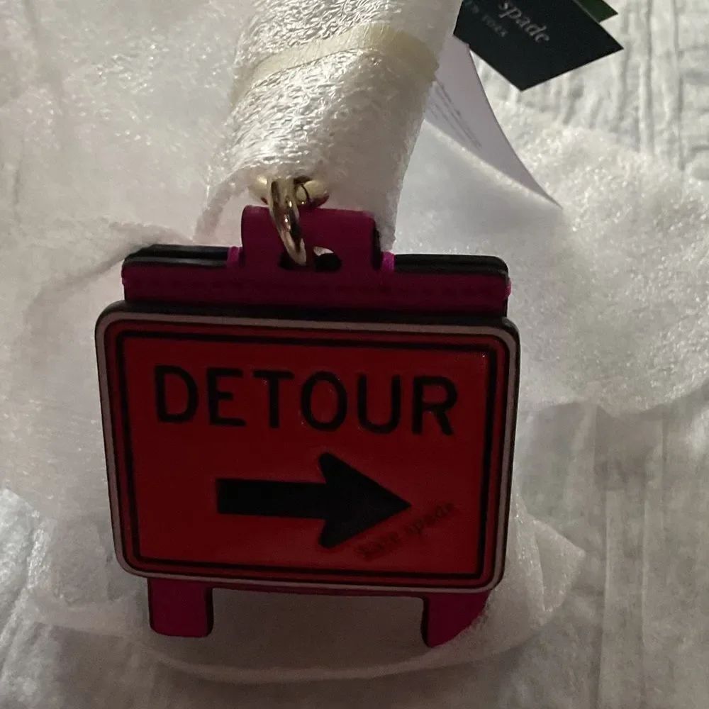 kate spade Orange and Black Detour Sign Key/Fob Holder - Picture 4 of 5